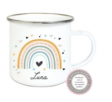 Preview: Regenbogen Kissen mit Namen KITA Einschulung Geburtstag Geburt Taufe Geburtskissen von Lüttentüddel®